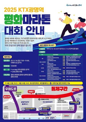 광명시, KTX광명역 평화마라톤대회 개최…"평화 향해 달린다"
